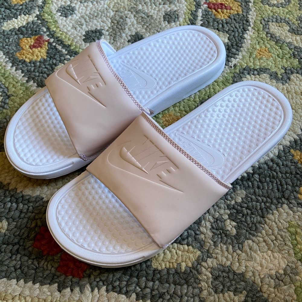 Blush Nike Slides